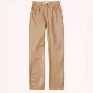 90s Ultra High rise strait leg faux leather pants sz 27 / 4R